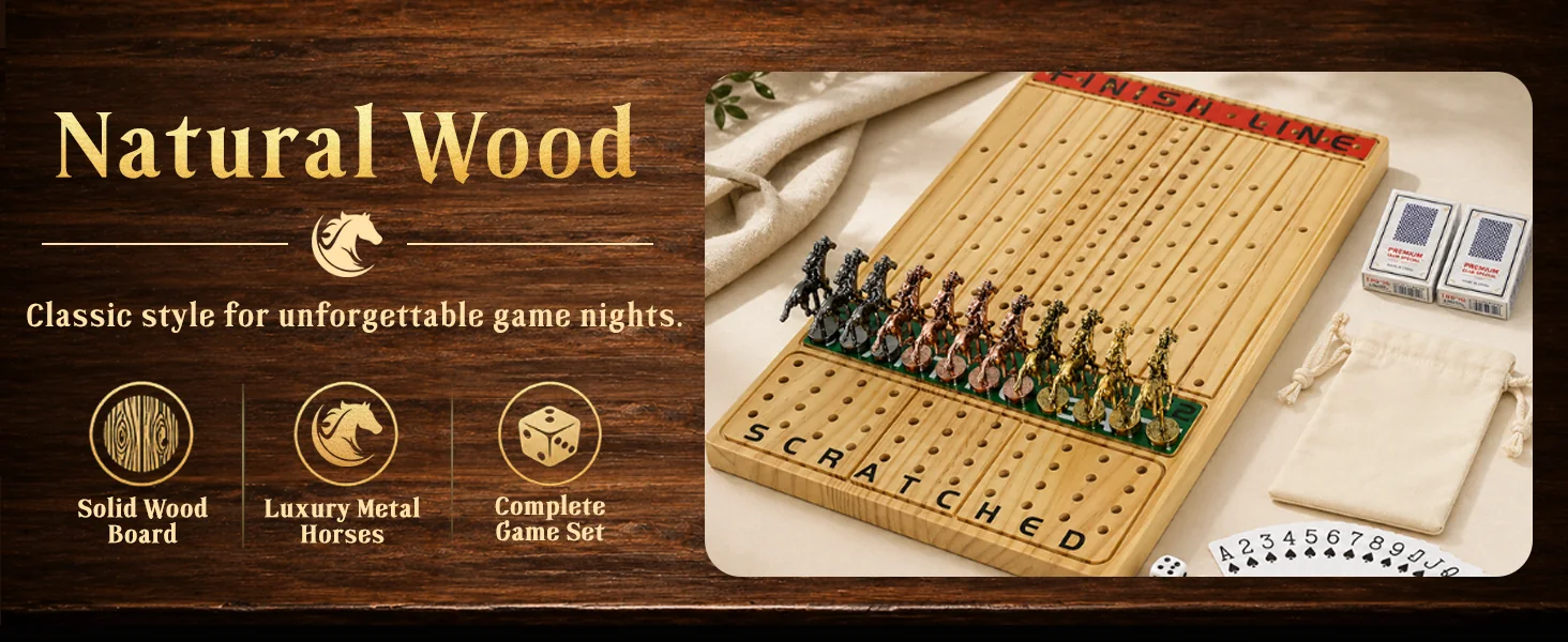 Natural wood horse race board game A+ module 3