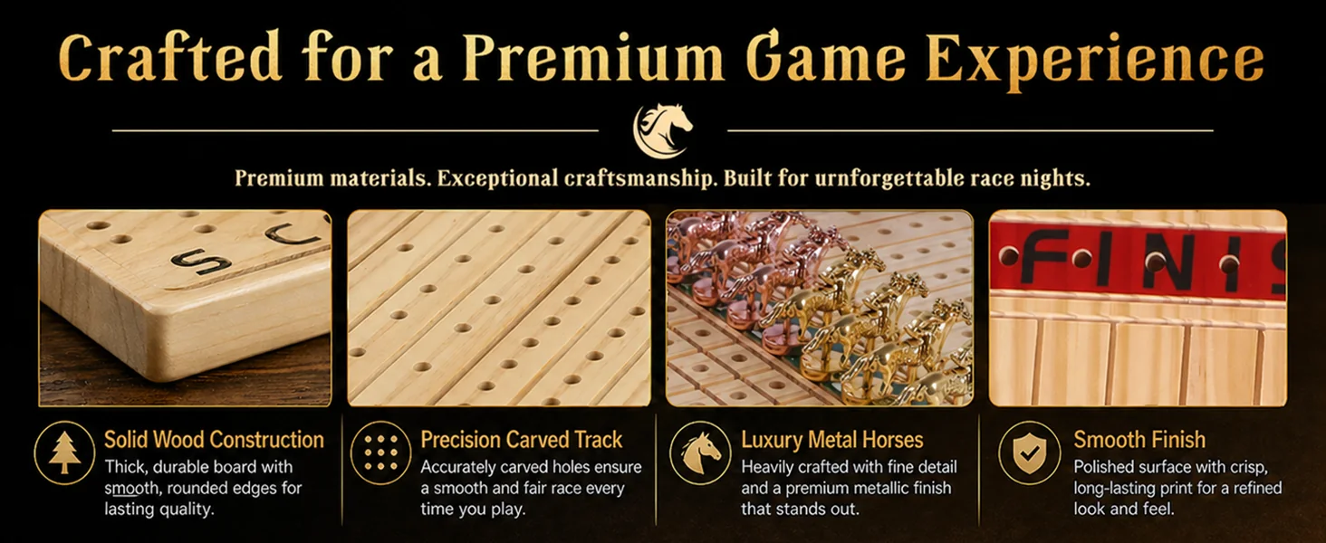 Natural wood horse race board game A+ module 4