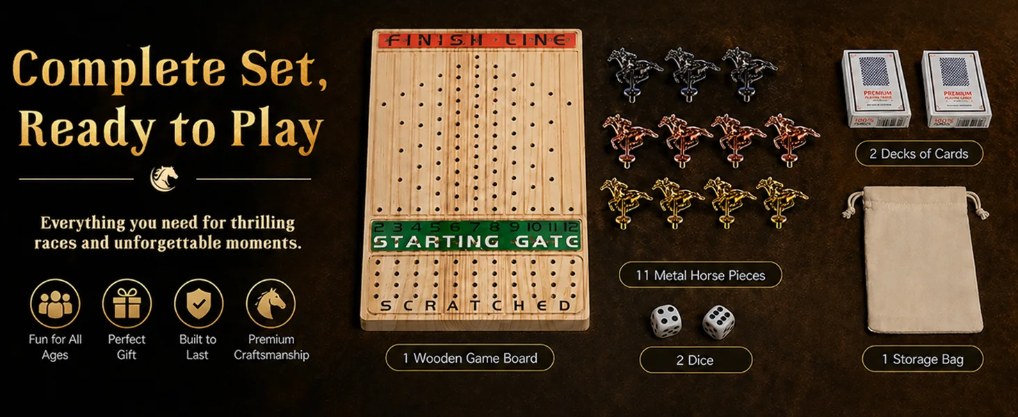 Natural wood horse race board game A+ module 5