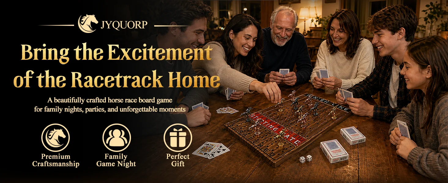 Burnt wood horse race board game A+ module 1
