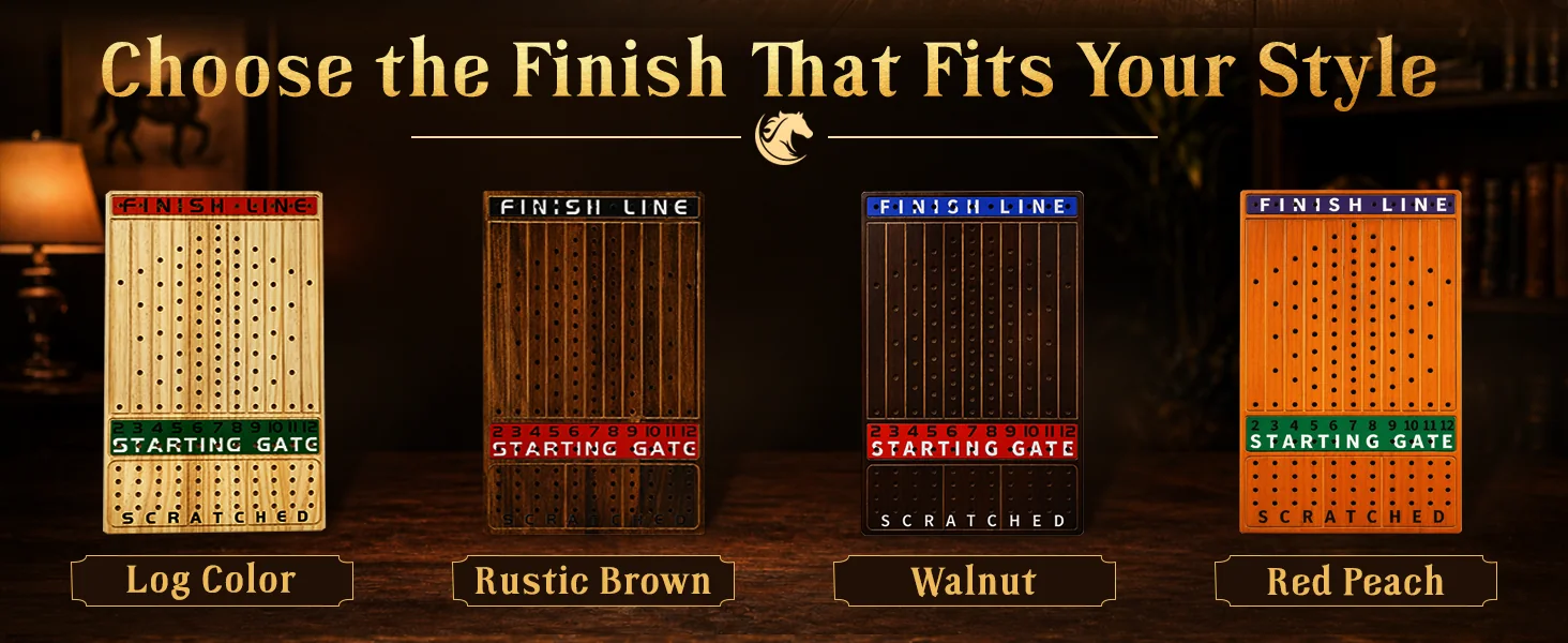 Burnt wood horse race board game A+ module 2