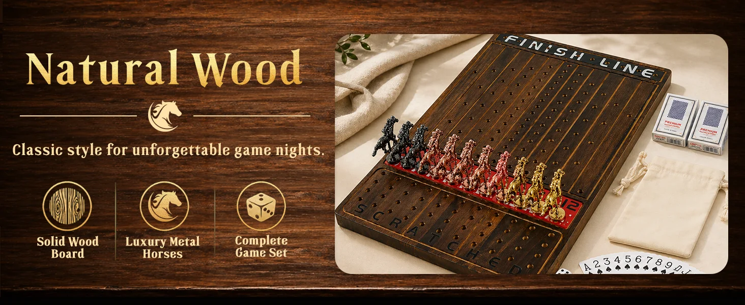 Burnt wood horse race board game A+ module 3